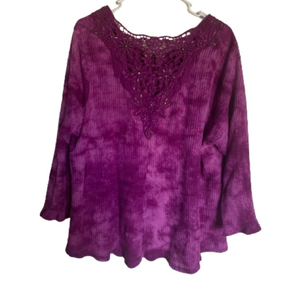 NWOT Tie Dye Top with Woven Back - Picture 2 of 6